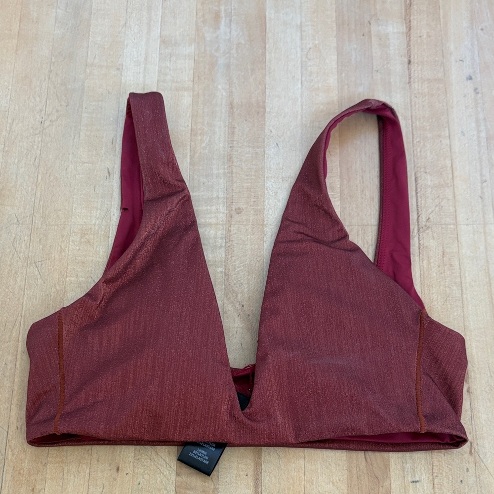 Nuuds shimmer plunge bikini top